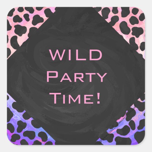 モノグラムダルマチアンブラックとピンク スクエアシール (正面)