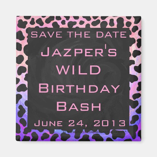 モノグラムダルマチアンブラックとピンク マグネット (正面)