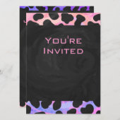 モノグラムダルマチアンブラックとピンク 招待状 (正面/裏面)