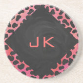 モノグラムダルマチアンブラックアンドレッド コースター (正面)