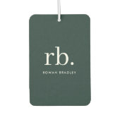 モノグラムダークグリーンスタイリッシュミニマモダンリスト カーエアーフレッシュナー (正面)