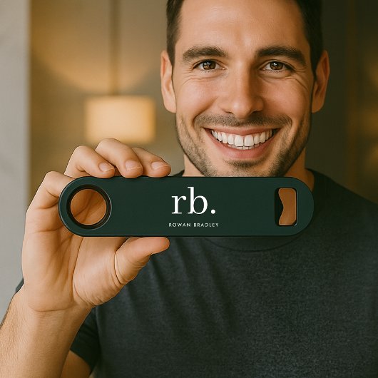 モノグラムダークグリーンスタイリッシュミニマモダンリスト スピード栓抜き