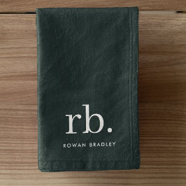 モノグラムダークグリーンスタイリッシュミニマモダンリスト ハンドタオル