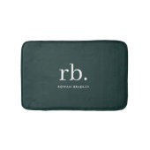 モノグラムダークグリーンスタイリッシュミニマモダンリスト バスマット (正面)