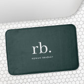 モノグラムダークグリーンスタイリッシュミニマモダンリスト バスマット
