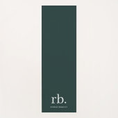 モノグラムダークグリーンスタイリッシュミニマモダンリスト ヨガマット (正面)