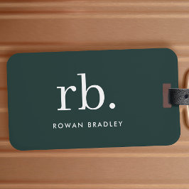 モノグラムダークグリーンスタイリッシュミニマモダンリスト ラゲッジタグ