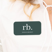 モノグラムダークグリーンスタイリッシュミニマモダンリスト 名札