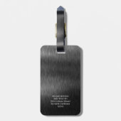 モノグラムダークグレーブラシ仕上げ鋼 ラゲッジタグ (裏面縦)