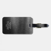 モノグラムダークグレーブラシ仕上げ鋼 ラゲッジタグ (裏面横)