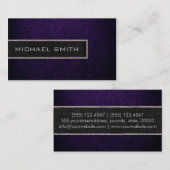 モノグラムダークパープルレザールック 名刺 (正面/裏面)