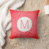 モノグラムダークピンクカラーエンボスフローラ クッション (ブランケット)