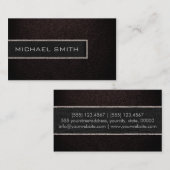 モノグラムダークブラウンレザールック 名刺 (正面/裏面)