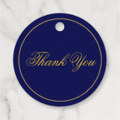 モノグラムダークブルーと金ゴールド結婚ズサンキュー フェイバータグ (裏面)
