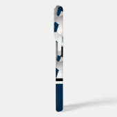 モノグラムダークブルー黒サッカーボールパターン Case-Mate iPhoneケース (裏面 / 左)