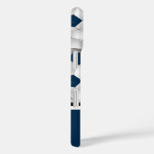 モノグラムダークブルー黒サッカーボールパターン Case-Mate iPhoneケース (裏面 / 右)