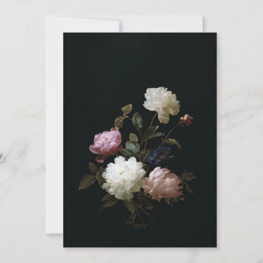 モノグラムダークムーディフ結婚ァーズブライダルシャワー 招待状 (裏面)