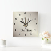 モノグラムダーツデザイン スクエア壁時計 (ホーム)