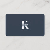 モノグラムチャコールブルーモダンシンプルイニシャル 名刺 (正面)