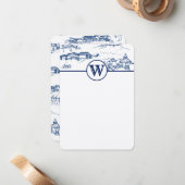 モノグラムチャタヌーガトイルブルー ノートカード (正面/裏面インサイチュ)