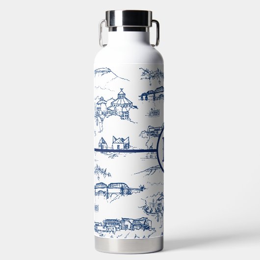 モノグラムチャタノオガトイレブルーウォーターボトル ウォーターボトル (正面)