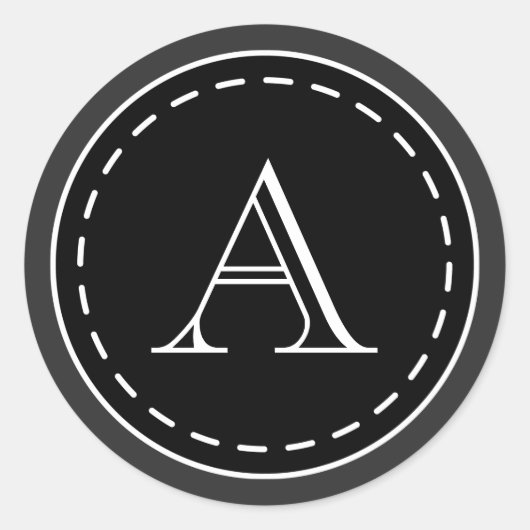 モノグラムチョークボードステッカー ラウンドシール (正面)