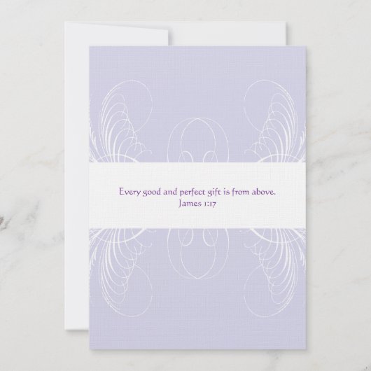 モノグラムツインガールズバプティスマ招待状 招待状 (裏面)