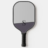 モノグラムツートーンフォグ&ブラック付き暖かい石板 ピックルボールラケット (裏面)