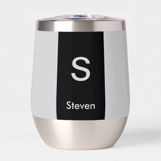 モノグラムツートーンモダンブラックとグレー (正面)