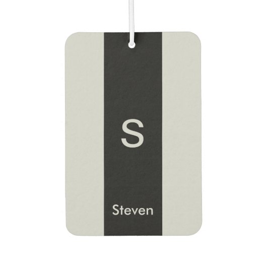 モノグラムツートーンモダンブラックとグレー カーエアーフレッシュナー (正面)