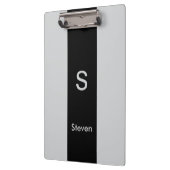 モノグラムツートーンモダンブラックとグレー クリップボード (左)