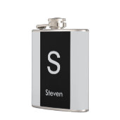 モノグラムツートーンモダンブラックとグレー フラスク (左)