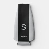 モノグラムツートーンモダンブラックとグレー ボトルクーラー (正面)