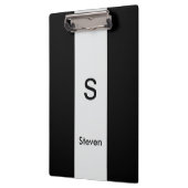 モノグラムツートーンモダンブラックとライトグレー クリップボード (左)