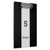 モノグラムツートーンモダンブラックとライトグレー クリップボード (右)