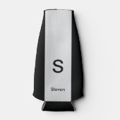 モノグラムツートーンモダンブラックとライトグレー ボトルクーラー (正面)