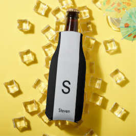 モノグラムツートーンモダンブラックとライトグレー ボトルクーラー