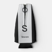 モノグラムツートーンモダンブラックとライトグレー ボトルクーラー (裏面)