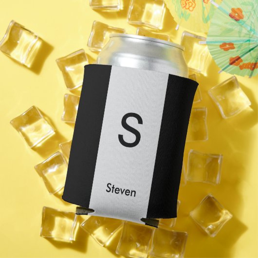 モノグラムツートーンモダンブラックとライトグレー 缶クーラー (インサイチュ 夏)