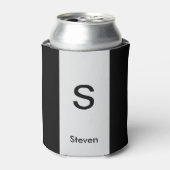 モノグラムツートーンモダンブラックとライトグレー 缶クーラー (缶正面)