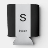 モノグラムツートーンモダンブラックとライトグレー 缶クーラー (裏面)