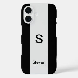 モノグラムツートーンモダンブラックとライトグレー iPhone 16ケース