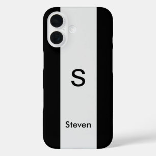 モノグラムツートーンモダンブラックとライトグレー iPhone 16ケース