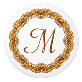 モノグラムツートーン金ゴールドヴィンテージレトロフレーム セラミックノブ