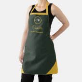 モノグラムツートーン金ゴールド&フォレストグリーン エプロン (インサイチュ)
