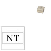 モノグラムツー縁どイニシャルウッドアートスタンプ ラバースタンプ (押印)