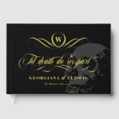 モノグラムティルデスDo私たちパートスカル結婚ゴシック ゲストブック (正面)