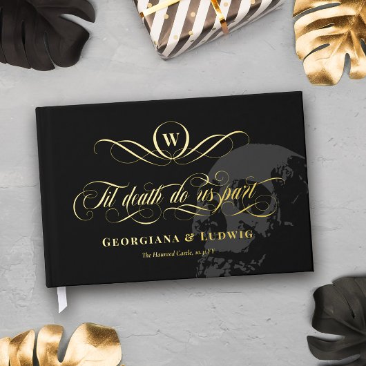 モノグラムティルデスDo私たちパートスカル結婚ゴシック ゲストブック