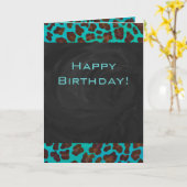 モノグラムティール(緑がかった色)およびブラウンヒョウ カード (黄色い花)