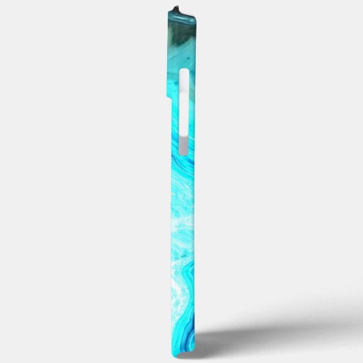 モノグラムティール(緑がかった色)の白い柄がアガテの芸術的かわいい Case-Mate iPhoneケース (裏面 / 左)